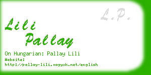 lili pallay business card